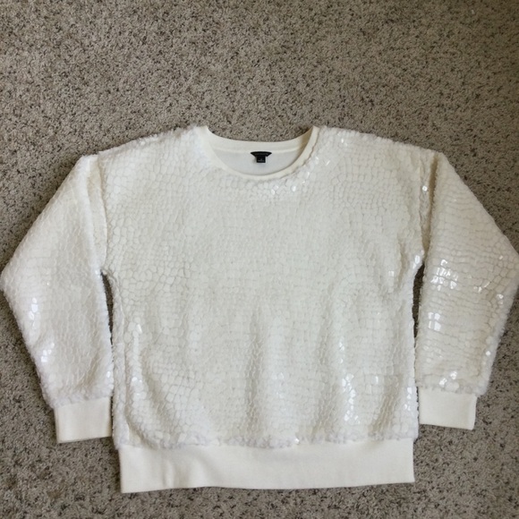 Ann Taylor Sweater Ivory Pullover Size M Long Sleeves - Picture 2 of 8